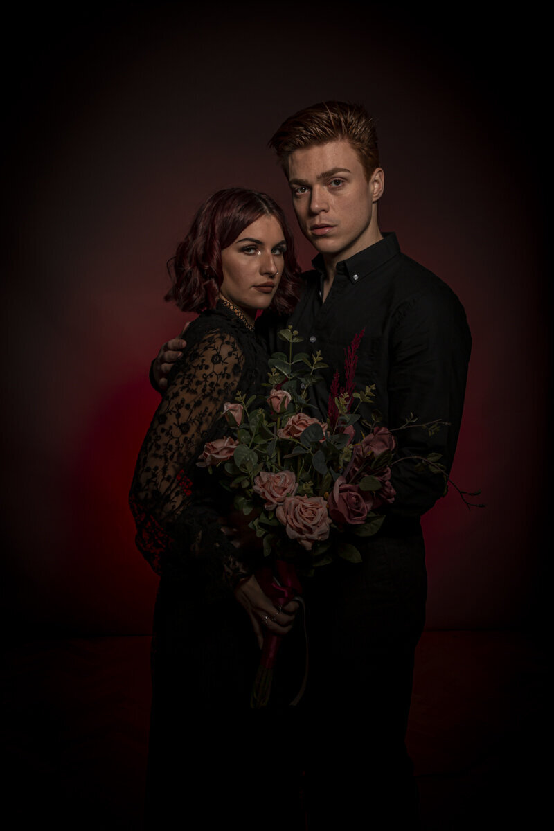Floral Romance Photography Professional romantic couple photography with flower backdrop