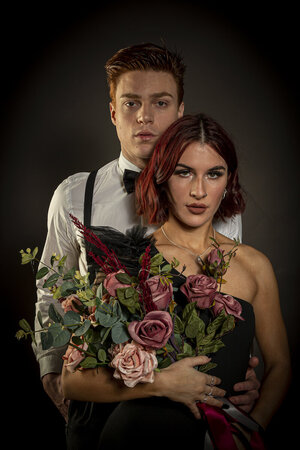 Professional romantic couple photography in gothic style