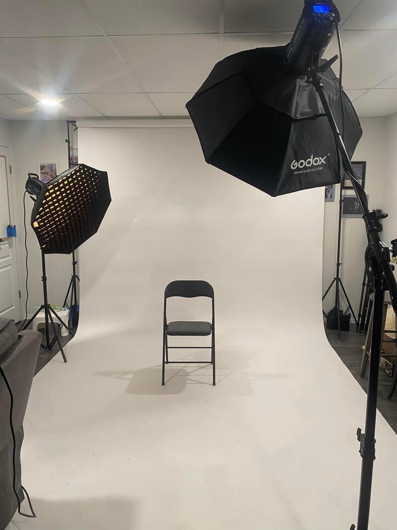 Professional studio photography setup